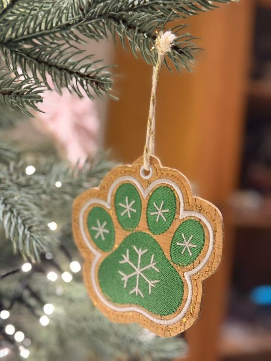 Kerstdecoratie - Geborduurd 'Poezenpootje'