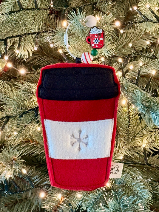 Kerstdecoratie - Koffiemug met speelse hanger